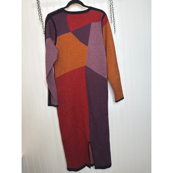 TOCCIN Women's Nora Colorblocked Midi Dress Abstract Multi Bodycon Size XL - Picture 7 of 11